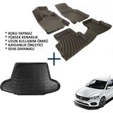 Carx Fiat Egea Sedan 3D Havuzlu Oto Paspas Ve 3D Bagaj Havuzu (2014 Ve Üzeri) - Siyah