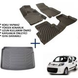 Carx Fiat Fiorino 3D Havuzlu Oto Paspas Ve 3D Bagaj Havuzu (2008 Ve Üzeri) - Siyah