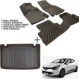 Carx Renault Clio 4 Hb 3D Havuzlu Oto Paspas ve 3D Bagaj Havuzu (2013 ve Sonrası) - Siyah