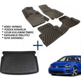 Carx Volkswagen Golf 7 3D Havuzlu Oto Paspas Ve 3D Bagaj Havuzu (2013 Ve Üstü) - Siyah