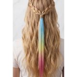 CAŞ DEKORASYON 3 Renk Ombre Düz Yan Çıt Çıt Postiş-50 Cm (2 Adet)