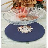 Caş Dekorasyon Aurora Metal Ayaklı Oval Servis Tabağı Salata Tabağı 33 X 25 Cm - Gümüş