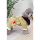 Caş Dekorasyon Bej Renk Çantalı Peluş Astar XL Köpek Tulum/Mont