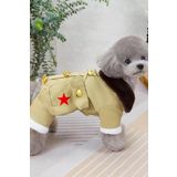 Caş Dekorasyon Bej Renk Çantalı Peluş Astarlı XL Köpek Tulum/Mont