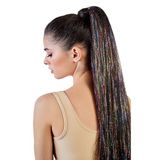 Caş Dekorasyon Karışık Renk Yan Postiş Hair Tinsel Shiny Hair-50 Cm- (2 Adet)