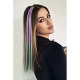 Caş Dekorasyon Lila Turkuaz Ombre Çıt Çıt Yan Postiş 50 Cm