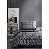 Casa Carina Kare Siyah Ranforce Lastikli Çarşaflı Tek Kişilik Nevresim Takımı - 160 x 220 cm