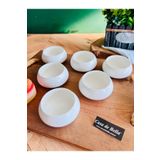 CASA DE BELLA Bone Porselen 6lı Sunumluk Kase Kahvaltılık Şekerlik Reçellik Sosluk Çerezlik 8,6cm