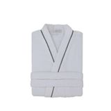 CASA LUSSO KİMONO DESENLİ BORNOZ PAMUKKALE BEYAZI L/XL
