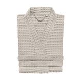 CASA LUSSO MİCRO MODAL WAFFLE DOKULU KİMONO DESEN BORNOZ KUMTAŞI BEJİ L/XL