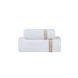 CASA LUSSO NAKIŞ İŞLEMELİ BANYO HAVLUSU SHESKIN BEYAZI 70 X 140