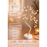 CASA RUVA Işıklı İnci Ağaç Dekoratif LED Masa Lambası | Sıcak Beyaz Işık | Dokunmatik | USB & Pilli | Dekoratif Gece Lambası