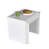 Casa Vital Adore Mobilya Triple Zigon Sehpa - Lake Beyaz İç içe geçmiş 3 sehpadan oluşmaktadır. Kullanışlı ve estetik tasarım Damla ayaklar 55 x 47 x 40 cm (Genişlik x Yükseklik x Derinlik)