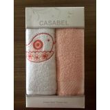 Casabel 2'li Pamuk 50x60 cm Somon Kuş Sepeti Mutfak Havlusu