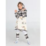 Casabony Ekose Baskılı Hoodie Kız Elbise + Tozluk Takım - Gri - Antrasit - 6 Yaş