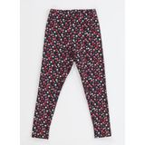 Casabony Mini Çiçek Desenli Kız Çocuk Tayt - Kırmızı - Pembe - Siyah - 4 Yaş