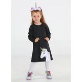 Casabony Princess Unicorn Laci Simli Kız Elbise - Lacivert - 3 Yaş