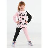 Casabony Xo Kalpli Kız Çocuk Tunik Takım - Pembe - Siyah - 7 Yaş