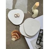 CasadiDuck Oval Çizgisel Taş Tozu Dekoratif Obje/Bardak Altlığı