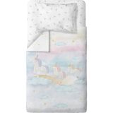 Casadora Baby Astra %100 Pamuk Saten Tek Kişilik Çocuk Nevresim Takımı - 160 x 220 cm - Açık Pembe - Mavi