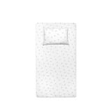 Casadora Baby Astra Organik Pamuk Saten Çocuk Lastikli Çarşaf Ve Yastık Seti 100 X 200 Cm + 50 X 70 Cm - Beyaz