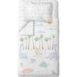 Casadora Baby Baby Dino %100 Pamuk Saten Tek Kişilik Çocuk Nevresim Takımı - Beyaz - 160 x 220 cm