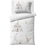 Casadora Baby Casadora Baby Circus Tek Kişilik Çocuk Nevresim Takımı Beyaz 160 x 220 cm Pamuk Saten - Beyaz - Mavi