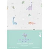 Casadora Baby Dino 100% Pamuk Saten Lastikli Bebek/çocuk Çarşafı - 100 x 200 cm - Beyaz - Bej