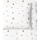 Casadora Baby Forest Amigos %100 Pamuk Saten Bebek Lastikli Çarşaf Seti- 70 x 140 cm + 35 x 45 cm - Beyaz - Kahverengi