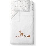 Casadora Baby Tek Kişilik Nevresim Takımı %100 Pamuk Saten 160 x 220 cm Beyaz - Kahverengi Çiçek Desenli