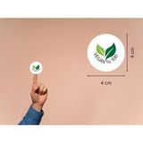 Casalinghi 100 % Vegan Etiketi Gıda Etiketleri Alerjen Yuvarlak Mat Sticker 4 cm (40 Adet)