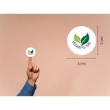 Casalinghi Beyaz Vegan Yeşil Gıda Etiketleri Alerjen Yuvarlak Mat Sticker 3 cm (95 Adet)