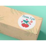 Casalinghi For You Etiketi Yuvarlak Mat Sticker Çilekli Senin Için Çıkartma Strawberry 4 cm 33 Adet