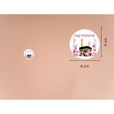 Casalinghi Hajj Mubarak Etiketi Hediye Sticker Gift Umre Kabe Hajj Yuvarlak Mat Çıkartma 4 cm (40 Adet)