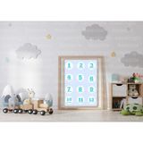 Casalinghi Ingilizce 12 Aylık Bebek Etiketi 1-12 Months Puanlı Mavi Yeni Doğan Yuvarlak Sticker 4 cm (84 Adet)