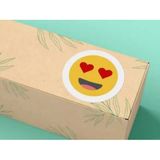 Casalinghi Kalpli Sevimli Gülen Surat Yuvarlak Mat Etiket Cute Round Sticker 3 cm (95 Adet)