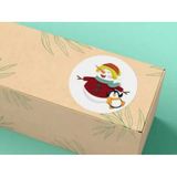 Casalinghi Kardan Penguen Snow Man Etiketi Kardan Adam Yuvarlak Mat Çıkartma Round Sticker 3 cm (100 Adet)