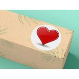 Casalinghi Kırmızı Kalp Etiketi Yuvarlak Mat Çıkartma Valentine's Day Series Round Sticker 4 cm (40 Adet)