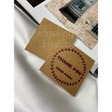 Casalinghi Kraft Thank You Hand Made Kartı E Ticaret Hediye Kartı 5x5 Cm- 40 Adet
