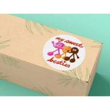 Casalinghi My Sweet Besties Yazılı Etiket Love Sticker Yuvarlak Mat Çıkartma 4 cm (40 Adet)