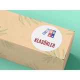 Casalinghi Okul Serisi Klasörler Yazılı Etiket Yuvarlak Sticker Mat Etiket 4 cm (40 Adet)