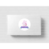Casalinghi Pembe Maşallah Etiketi Nazar Değmesin Sevimli Yuvarlak Mat Sticker Bebek Partisi 4 cm (90 Adet)