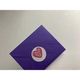 Casalinghi Pembe Minik Kalp Etiketi Yuvarlak Mat Çıkartma Pink Round Sticker 3 cm (95 Adet)
