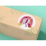 Casalinghi Pembe Unicorn Etiketi Yuvarlak Mat Çıkartma Cute Round Sticker 3 cm (95 Adet)