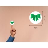 Casalinghi Renk Seçenekli Kurdele Etiket Fiyonk Baskılı Yuvarlak Mat Çıkartma Round Sticker 4 cm (33 Adet) - Yeşil