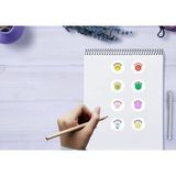 Casalinghi Renkli Aferin Etiketleri Sevimli Suratlar Yuvarlak Mat Sticker Gülen Yüz Okul Kurs 3 cm (95 Adet)