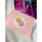 Casalinghi Renkli Gülen Suratlar Yuvarlak Mat Çıkartma Round Smile Sticker 4 cm (40 Adet)