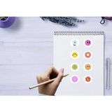 Casalinghi Renkli Karışık Gülen Yüzler Etiketleri Sevimli Suratlar Yuvarlak Mat Sticker 3 cm (95 Adet)