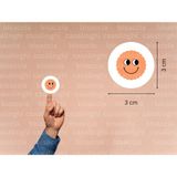 Casalinghi Turuncu Renkli Gülen Yüz Etiketleri Sevimli Suratlar Yuvarlak Mat Sticker 3 cm (95 Adet)