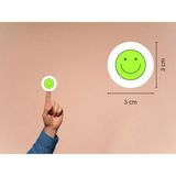 Casalinghi Yeşil Emoji Gülen Suratlar Etiketleri Sevimli Gülümseyen Yüz Yuvarlak Mat Sticker 3 cm (95 Adet)
